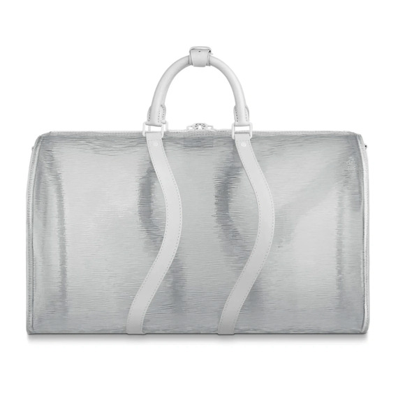 Louis Vuitton Keepall Bandouliere 50 Clear Epi White Duffle Weekend Travel Bag - Picture 7 of 12